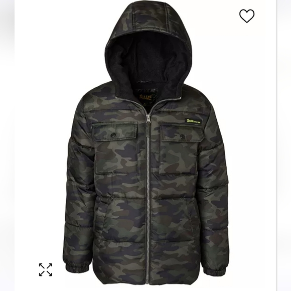 Boys Camouflage Puffer Jacket - Picture 1 of 5